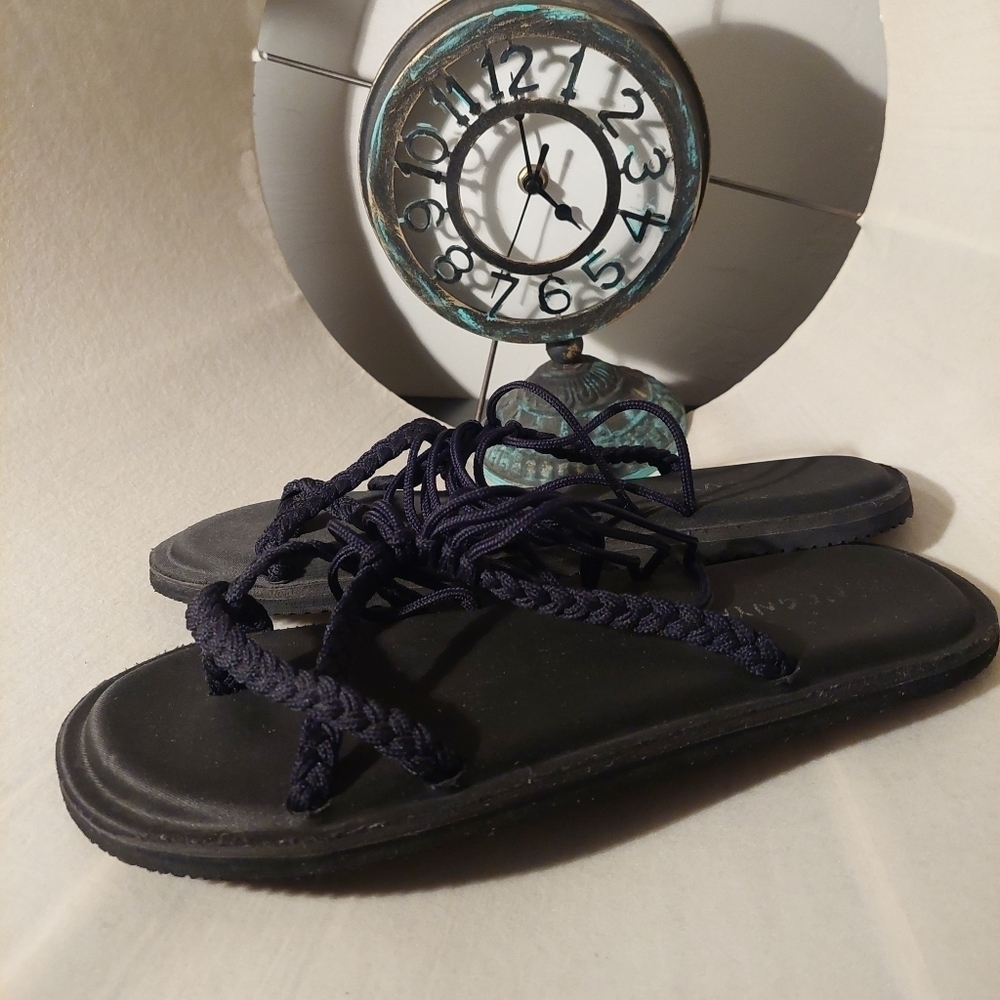 Megnya Sandales Black Walking Braided Lace Foam‎ Slip On Size 11